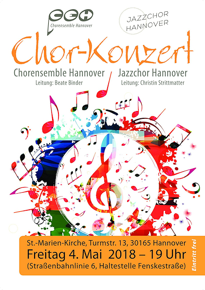 Konzert mit dem Jazzchor Hannover und dem Chorensemble Hannover