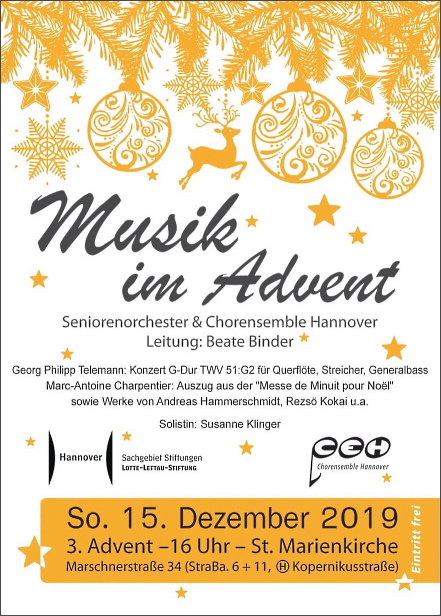 Musik im Advent 2017 - Chorensemble Hannover und Seniorenorchester Hannover